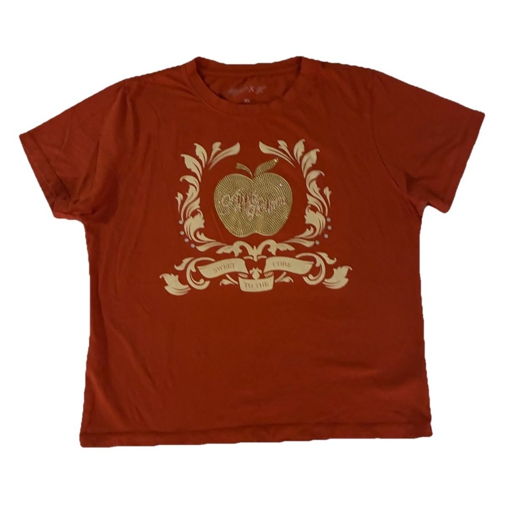 Apple Bottoms x Latto Golden Crest Tee Women's‎ XL Burnt Orange NEW *flaws